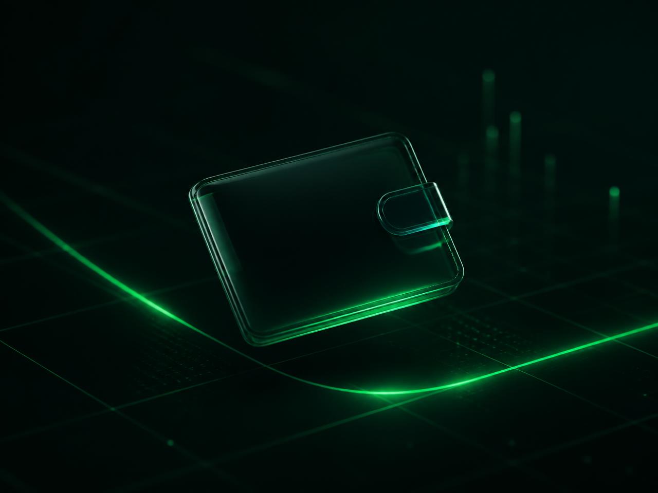 Glowing digital wallet representing the Free Cash Pay rewards balance